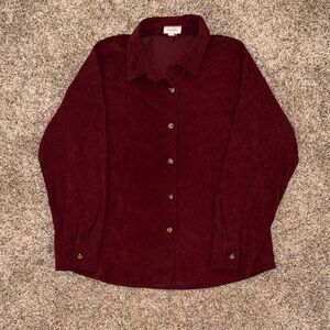 Women’s Jones New York Burgundy Button-Down Shirt
